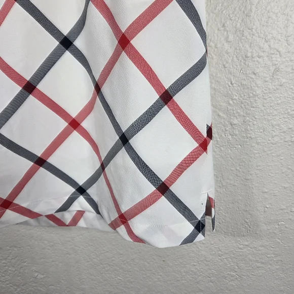 Lady Hagen Golf Skort Blue Plaid Size 10 Sides Pockets White And Red Strech - Picture 5 of 16